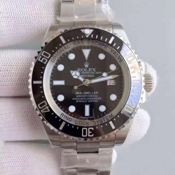 Replica Rolex Deepsea 116660 V7 Stainless Steel Black Dial Luxury 3135