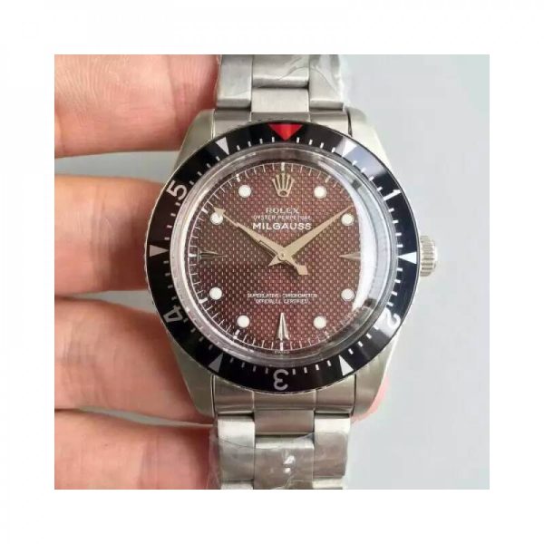 Replica Rolex Milgauss 6541 50TH Anniversary LF Stainless Steel Brown Dial Luxury 2836-2