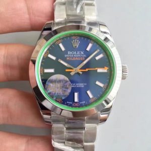 Replica Rolex Milgauss 116400GV JF Stainless Steel Blue Dial Luxury 3131