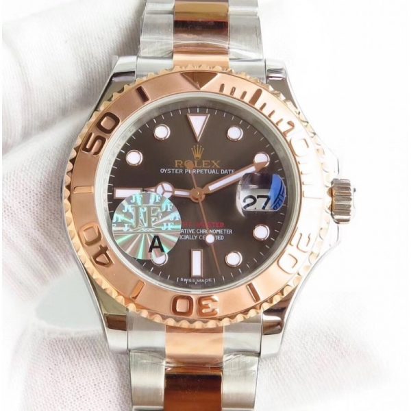Replica Rolex Yacht-Master 40 116621 JF Stainless Steel & Rose Gold Chocolate Dial Luxury 3135