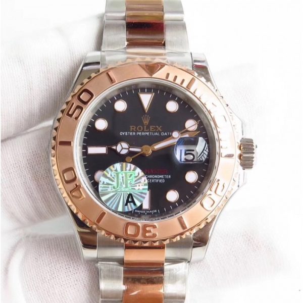 Replica Rolex Yacht-Master 40 116621 JF Stainless Steel & Rose Gold Black Dial Luxury 3135