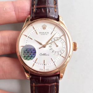 Replica Rolex Cellini Date 50515 VF Rose Gold White Dial Dial Luxury 3165