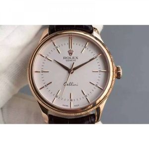 Replica Rolex Cellini Time 50505 Rose Gold White Dial Luxury 2824-2