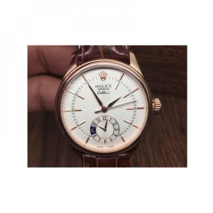 Replica Rolex Cellini 50525 Rose Gold White Dial Luxury 2824