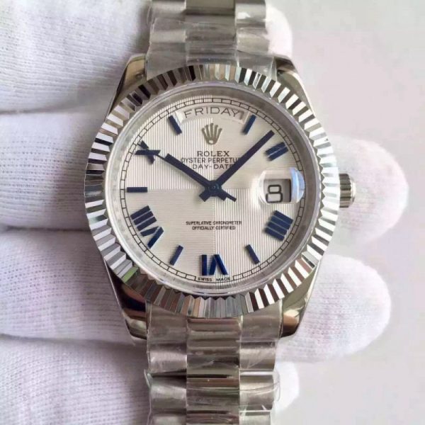Replica Rolex Day-Date 40 228239 40MM KW Stainless Steel Silver Dial Luxury 3255