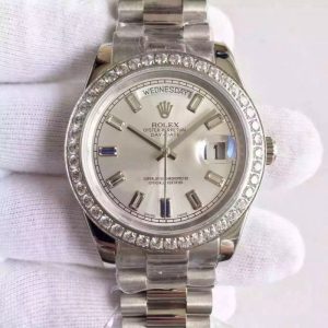 Replica Rolex Day-Date 40 228349RBR 40MM KW Stainless Steel & Diamonds Sundust Dial Luxury 3255