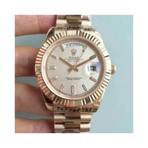 Replica Rolex Day-Date 40 228235 40MM KW Rose Gold Cream Dial Luxury 3255