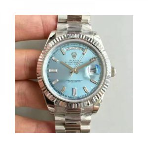 Replica Rolex Day-Date 40 228239 40MM KW Stainless Steel Blue Dial Luxury 3255