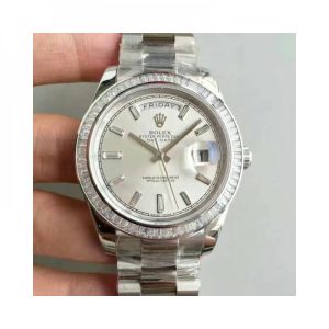 Replica Rolex Day-Date 40 228396TBR 40MM KW Stainless Steel & Diamonds Sundust Dial Luxury 3255