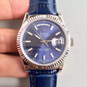 Replica Rolex Day-Date 118139 36MM V5 Stainless Steel Blue Dial Luxury 2836-2