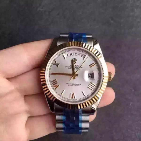 Replica Rolex Day-Date 116233 36MM V5 Stainless Steel & Yellow Gold White Dial Luxury 2836-2