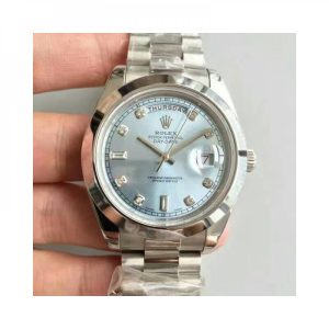 Replica Rolex Day-Date II 218206 41MM V6 Stainless Steel Blue Dial Luxury 2836-2