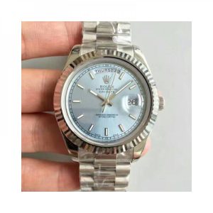 Replica Rolex Day-Date II 218239 41MM V6 Stainless Steel Blue Dial Luxury 2836-2