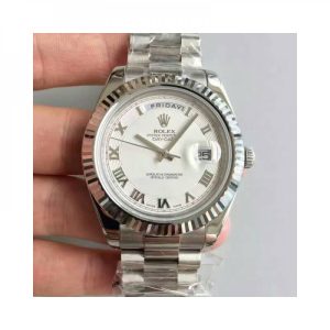Replica Rolex Day-Date II 218239 41MM V6 Stainless Steel White Dial Luxury 2836-2