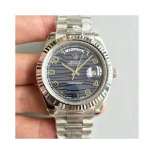 Replica Rolex Day-Date II 218239 41MM V6 Stainless Steel Blue Waves Dial Luxury 2836-2