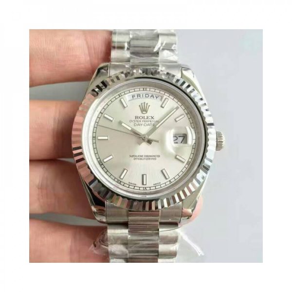 Replica Rolex Day-Date II 218239 41MM V6 Stainless Steel Sundust Dial Luxury 2836-2