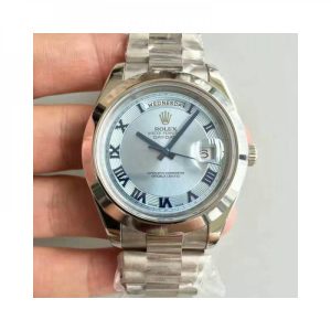 Replica Rolex Day-Date II 218206 41MM V6 Stainless Steel Blue Dial Luxury 2836-2