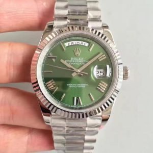 Replica Rolex Day-Date 40 228239 N Stainless Steel Green & Roman Dial Luxury 3255