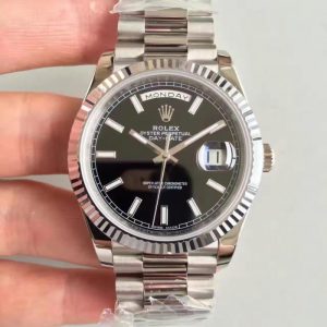 Replica Rolex Day-Date 40 228239 N Stainless Steel Black Dial Luxury 3255