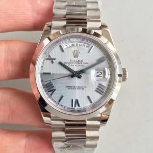 Replica Rolex Day-Date 40 228206 40MM N Stainless Steel Ice Blue Quadrant Dial Luxury 3255