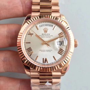 Replica Rolex Day-Date 40 228235 40MM AR Stainless Steel 904L With 18K Rose Gold Wrapped Rhodium Dial Luxury 3255