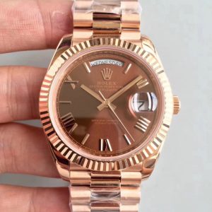 Replica Rolex Day-Date 40 228235 40MM AR Stainless Steel 904L With 18K Rose Gold Wrapped Chocolate Dial Luxury 3255