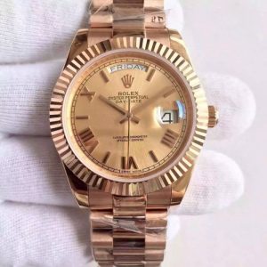 Replica Rolex Day-Date 40 228235 40MM KW Rose Gold Gold Dial Luxury 3255
