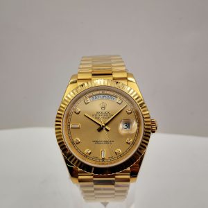 Replica Rolex Day-Date II 218238 41MM KW Yellow Gold Champagne Dial Luxury 3255