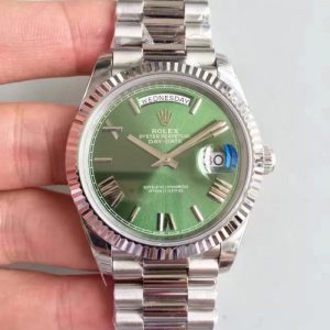 Replica Rolex Day-Date 40 228239 2018 EW Stainless Steel Green Dial Luxury 3255