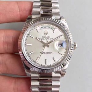 Replica Rolex Day-Date 40 228239 2018 EW Stainless Steel Rhodium Dial Luxury 3255