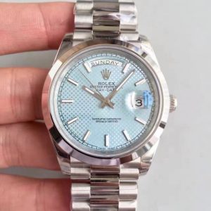 Replica Rolex Day-Date 40 228206 2018 EW Stainless Steel Blue Diagonal Dial Luxury 3255