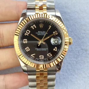 Replica Rolex Datejust II 126333 41MM N Stainless Steel & Yellow Gold Black Dial Luxury 2836-2