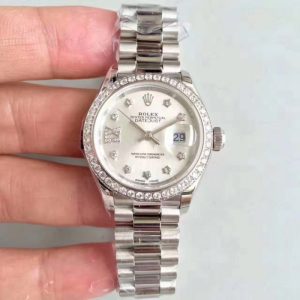 Replica Rolex Lady Datejust 28 279136RBR 28MM N Stainless Steel & Diamonds Silver Dial Luxury 2236