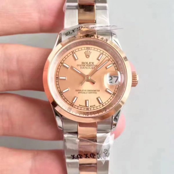 Replica Rolex Datejust 31 178241 31MM JF Stainless Steel & Rose Gold Champagne Dial Luxury 2836-2