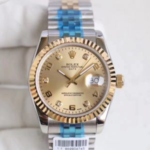 Replica Rolex Datejust 36 116233 36MM N Stainless Steel & Yellow Gold Champagne Dial Luxury 2836-2