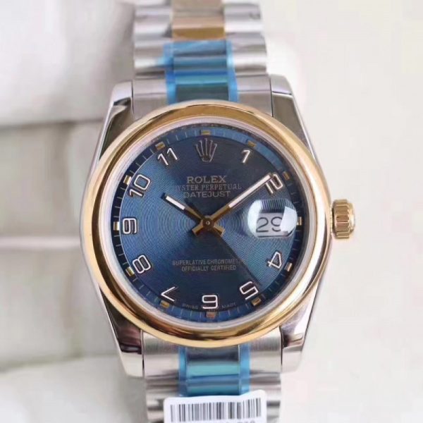 Replica Rolex Datejust 36 116203 36MM N Stainless Steel & Yellow Gold Blue Dial Luxury 2836-2