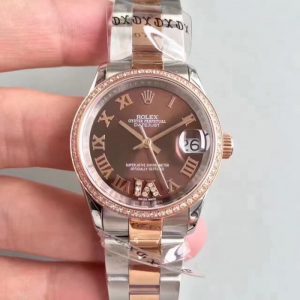 Replica Rolex Datejust 31 178341 31MM JF Stainless Steel & Rose Gold Chocolate Dial Luxury 2836-2