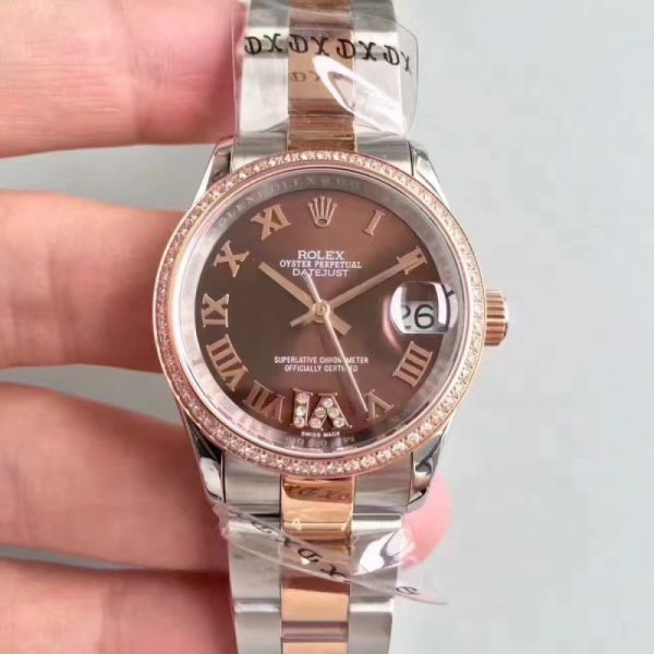 Replica Rolex Datejust 31 178341 31MM JF Stainless Steel & Rose Gold Chocolate Dial Luxury 2836-2