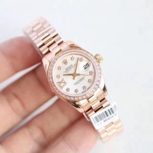 Replica Rolex Lady Datejust 28 279135RBR 28MM N Rose Gold & Diamonds Mother Of Pearl Dial Luxury 2671