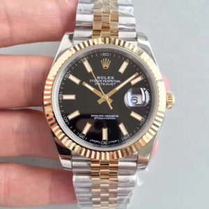 Replica Rolex Datejust II 116333 41MM EW Stainless Steel & Yellow Gold Black Dial Luxury 3136