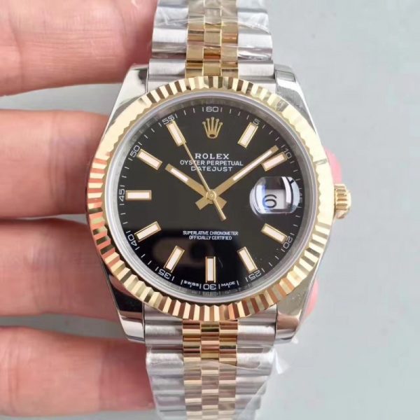 Replica Rolex Datejust II 116333 41MM EW Stainless Steel & Yellow Gold Black Dial Luxury 3136