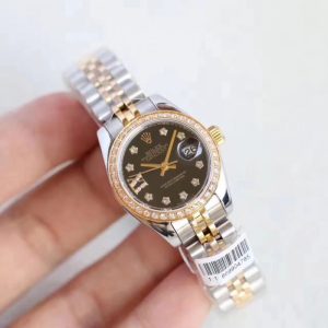 Replica Rolex Lady Datejust 28 279383RBR 28MM N Stainless Steel & Yellow Gold Black Dial Luxury 2671