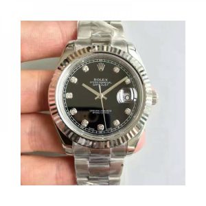 Replica Rolex Datejust II 116334 41MM NF Stainless Steel Black & Diamonds Dial Luxury 2836-2