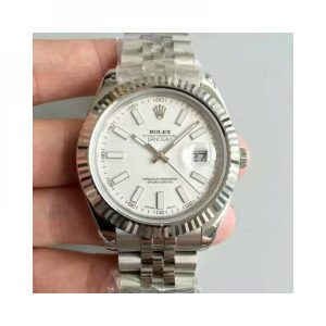 Replica Rolex Datejust II 116334 41MM NF Stainless Steel White Dial Luxury 2836-2