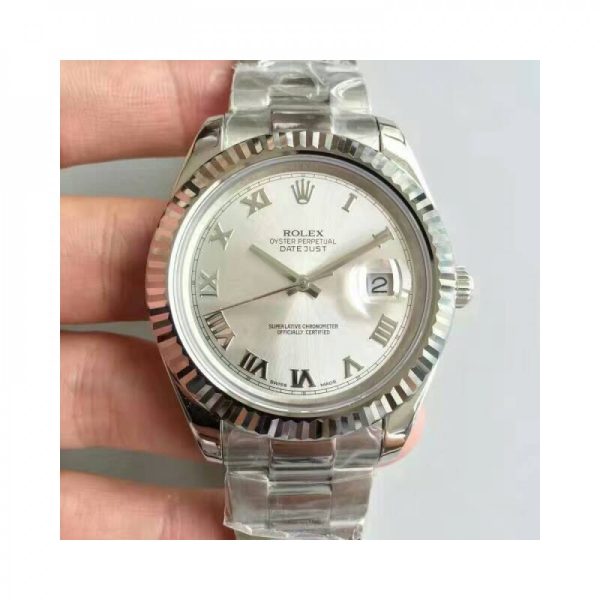 Replica Rolex Datejust II 116334 41MM NF Stainless Steel Rhodium Dial Luxury 2836-2