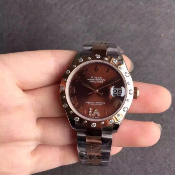 Replica Rolex Lady Datejust 31 178341 31MM V5 Stainless Steel & Rose Gold Chocolate Dial Luxury 2836-2