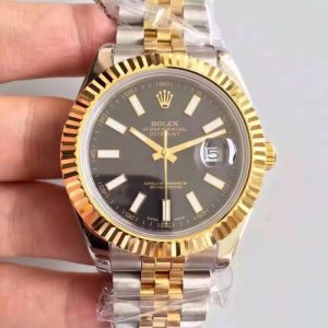 Replica Rolex Datejust 41 126333 41MM NF Stainless Steel & Yellow Gold Black Dial Luxury 2836-2