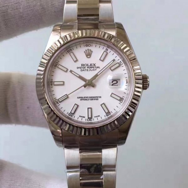 Replica Rolex Datejust II 116334 2018 41MM EW Stainless Steel White Dial Luxury 3136