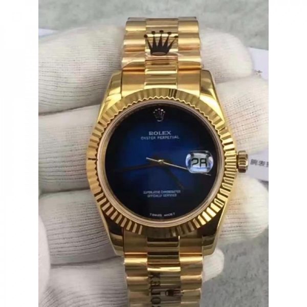 Replica Rolex Datejust 41 Lapis Lazuli HK Yellow Gold Blue Dial Luxury 3255