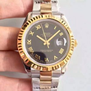 Replica Rolex Datejust 41 126333 41MM NF Stainless Steel & Yellow Gold Black & Roman Dial Luxury 2836-2